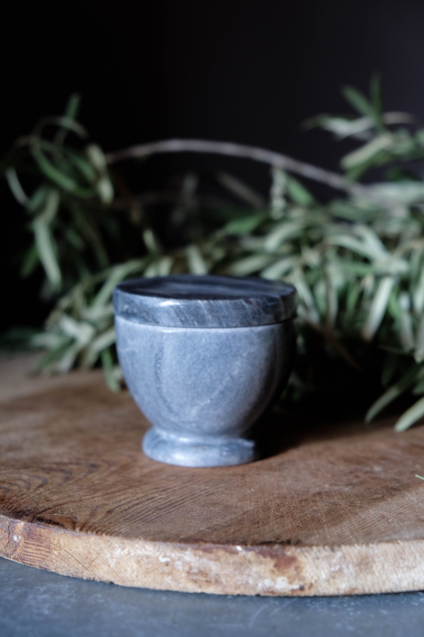 Marble Salt Cellar with Lid