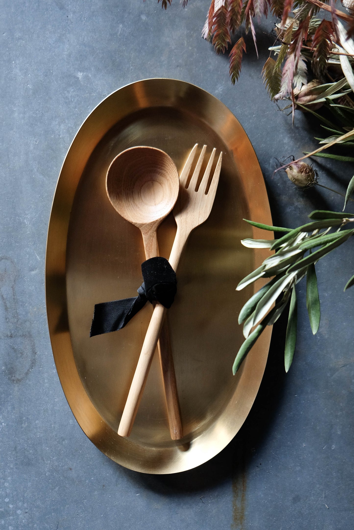 Chestnut Fork & Spoon Salad Servers