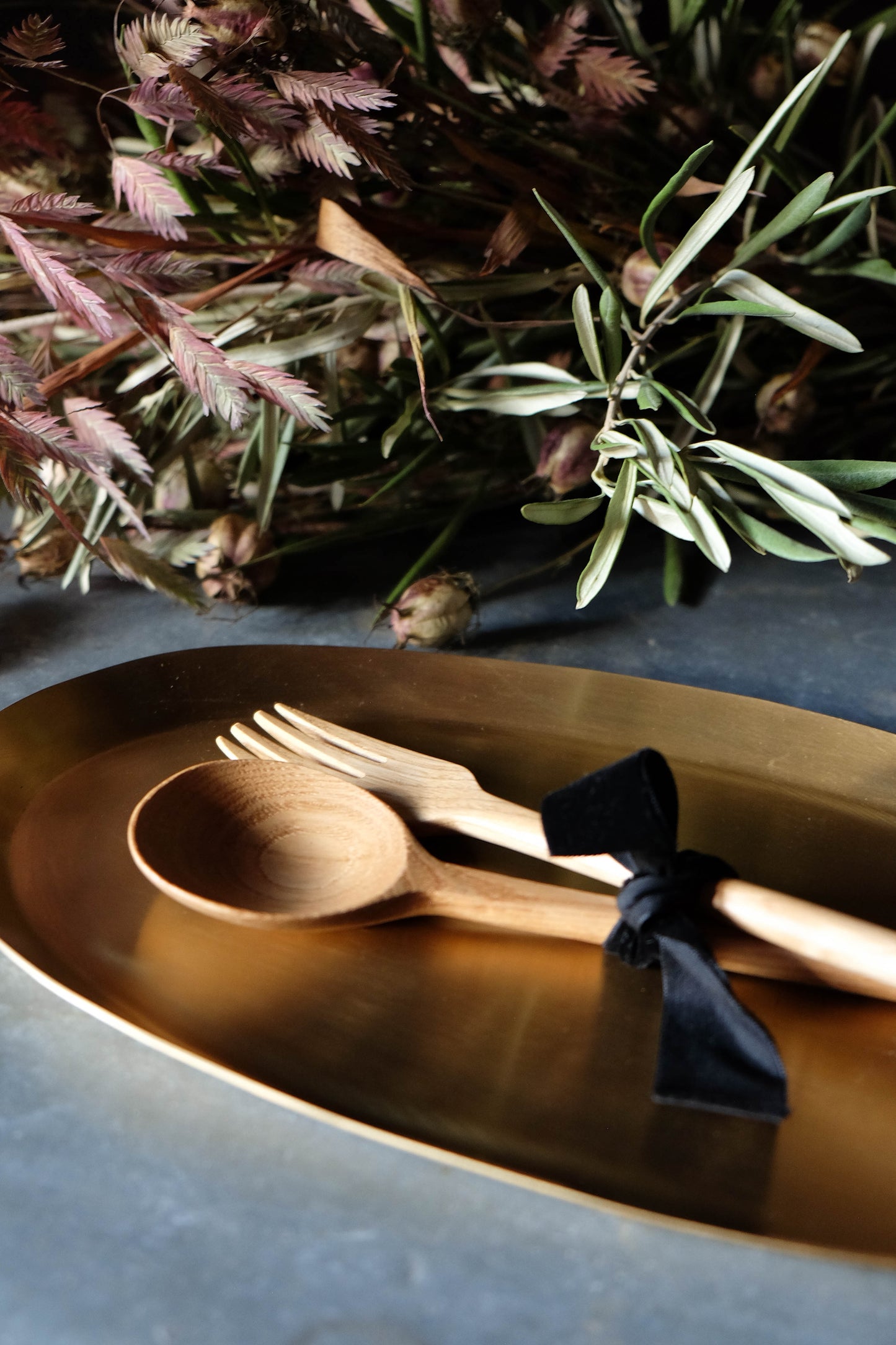 Chestnut Fork & Spoon Salad Servers