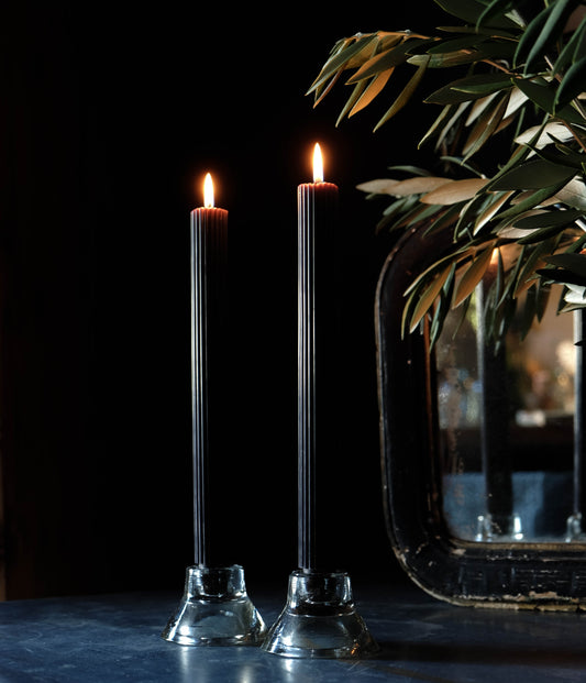 Vintage Pressed Glass Candle Holders